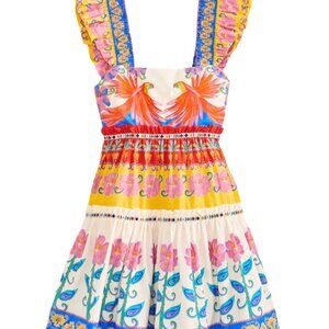 FARM RIO Off-White Vivid Garden Mini Dress
